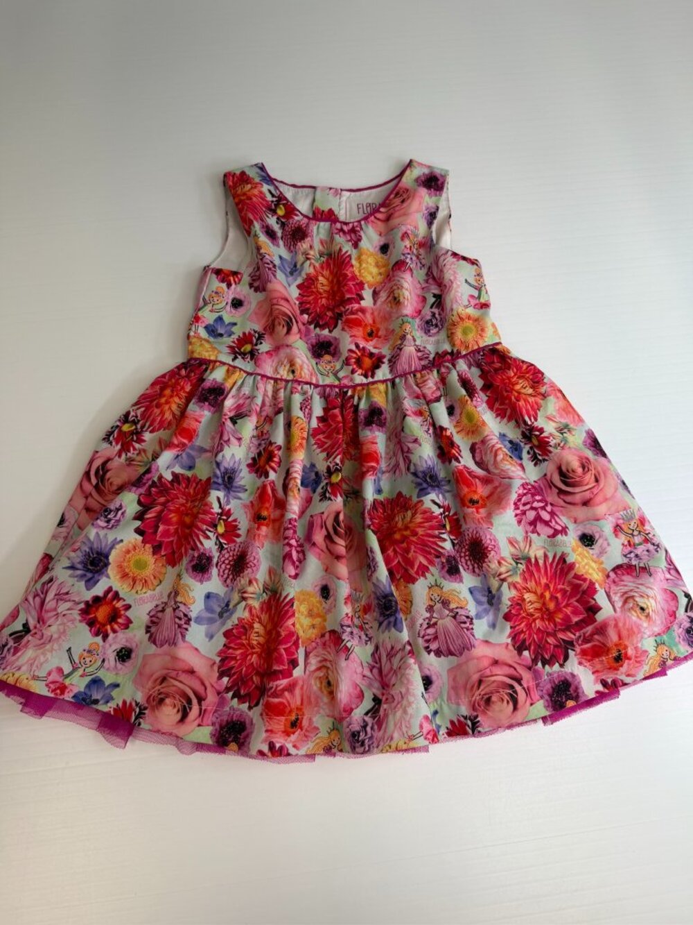 Florabelle Dress Girl 4T Floral Sleeveless Shift Rose Princess School Party Ex